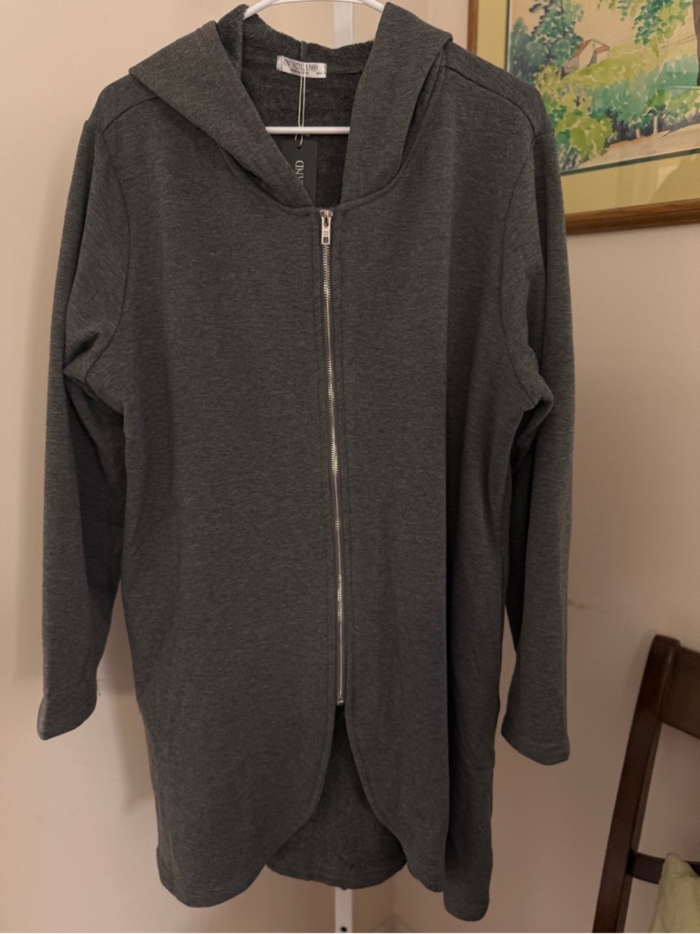 In’Voland Long Full ZIP Fleece Hoodie. NWT. Size 16W.